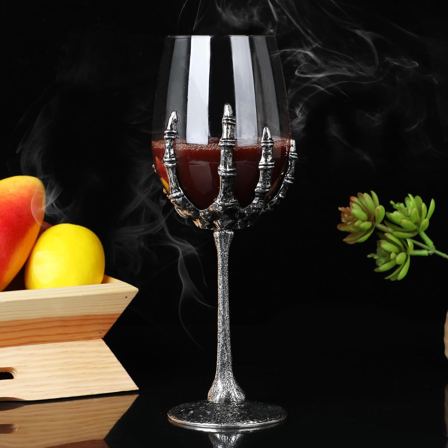 Halloween Skull Wine Glass, Skeleton Ghost Hand Wine Glass, Halloween Drinking Glasses, Skeleton Hand Goblet, Hotel Family Party Favors for Adults (E) - Image 2