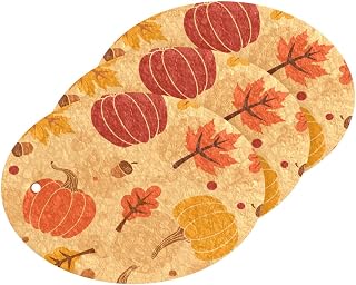 Fall Orange Pumpkins Scrub Sponges Kitchen Maple Leaves Dish Sponges for Washing Dishes Non Scratch Reusable Compressed Cellulose Sponges Hanging for Household Cleaning 3 Pack