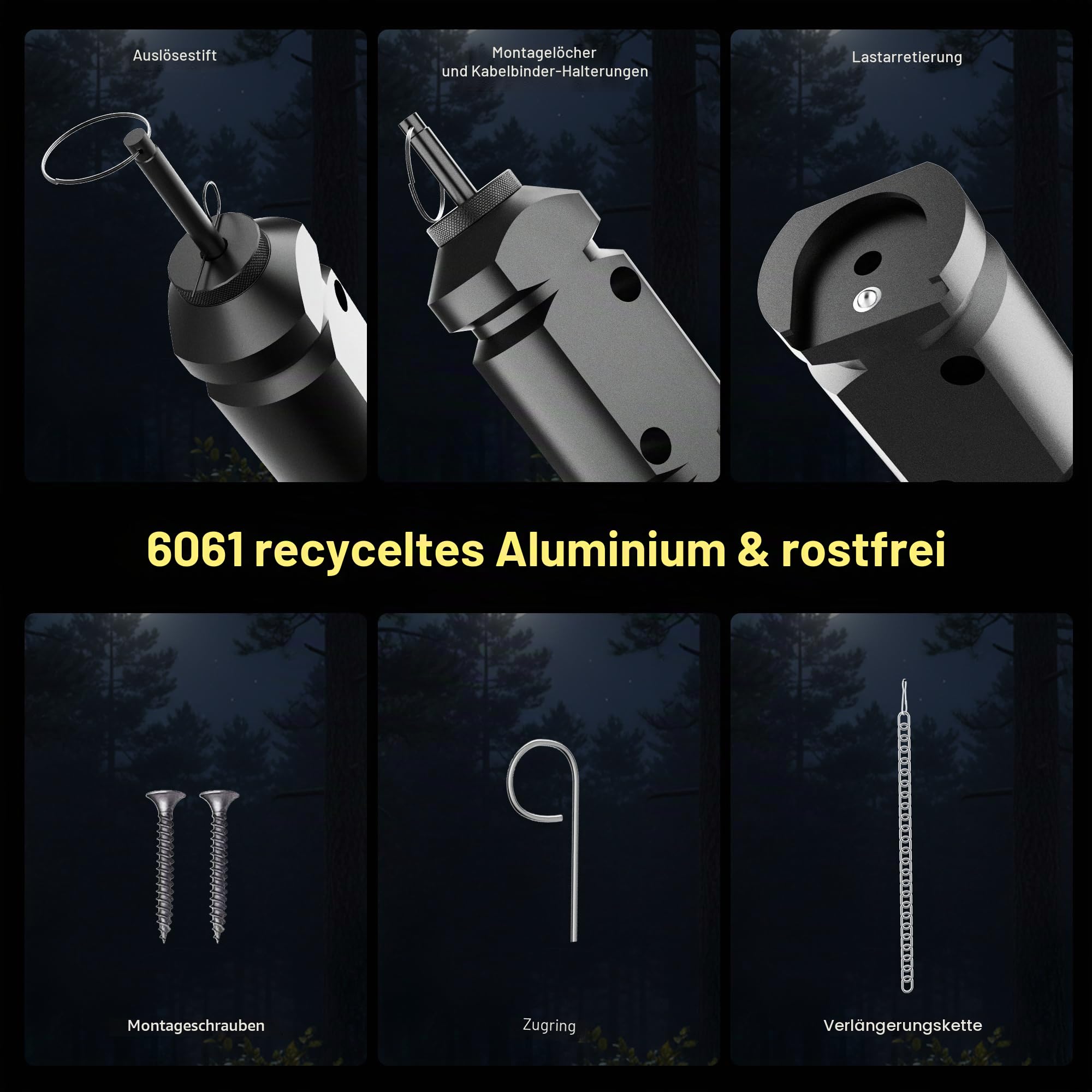 2 Stück Reisealarm, Perimeter Trip Alarm, 12 Gauge Campingausflug, Drahtalarmgerät, Frühwarnsystem für Camping und Outdoor-Sicherheit/Bärenabschreckung, Campingsicherheit (Adapter nicht im