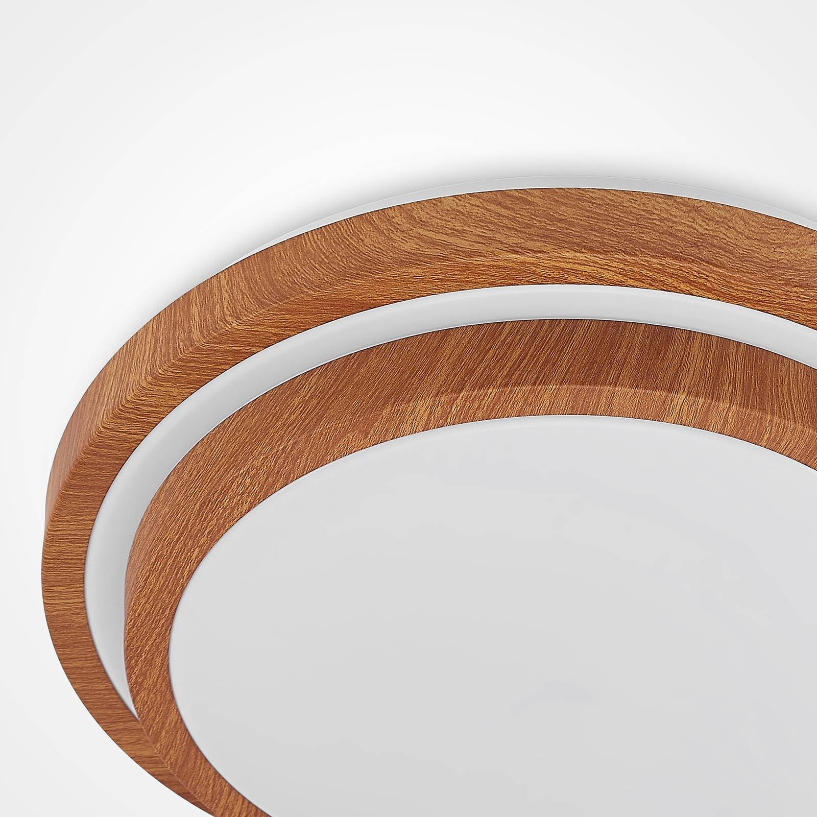 Lindby LED Lámpara de techo Vaako (Moderno) en Marrón hecho Plástico (1 llama, lámpara, plafón