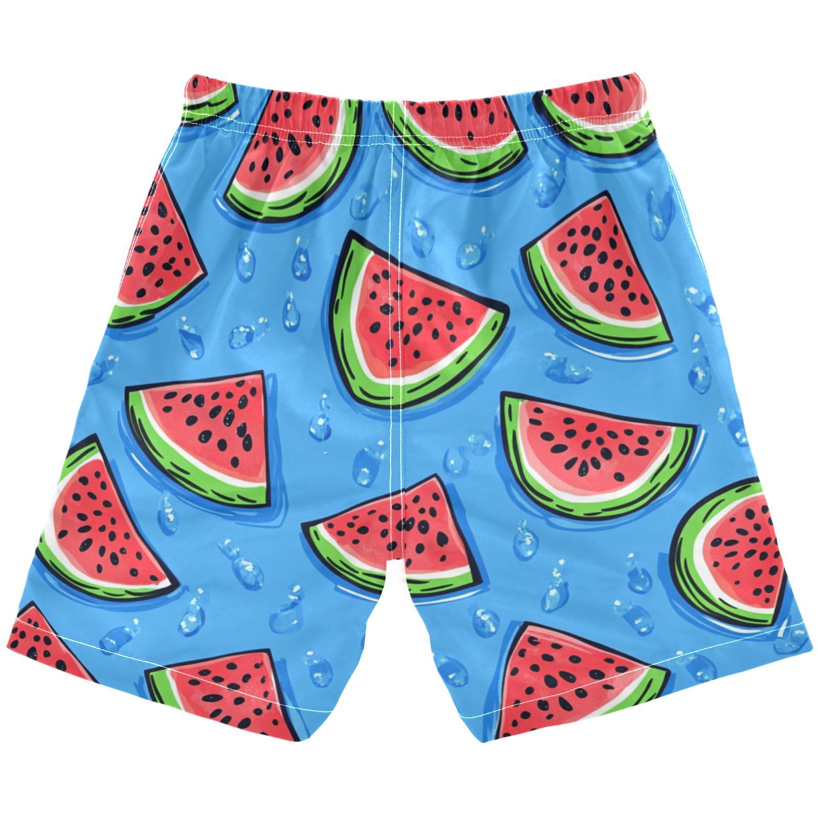 Jucciaco Boys Beach Board Shorts Blue Watermelon Fruit Swim Trunk Teen Swimwear