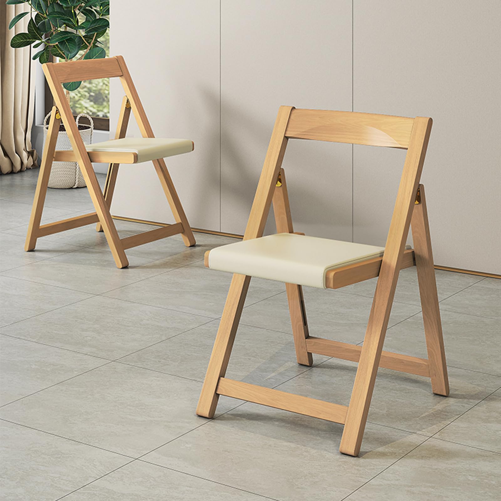 Set da 2 pezzi Klappstuhl Holz - Stilvolle Polsterstühle für Esszimmer Wohnzimmer Garten & Terrasse - Platzsparende Outdoor Möbel ideal für kleine Räume