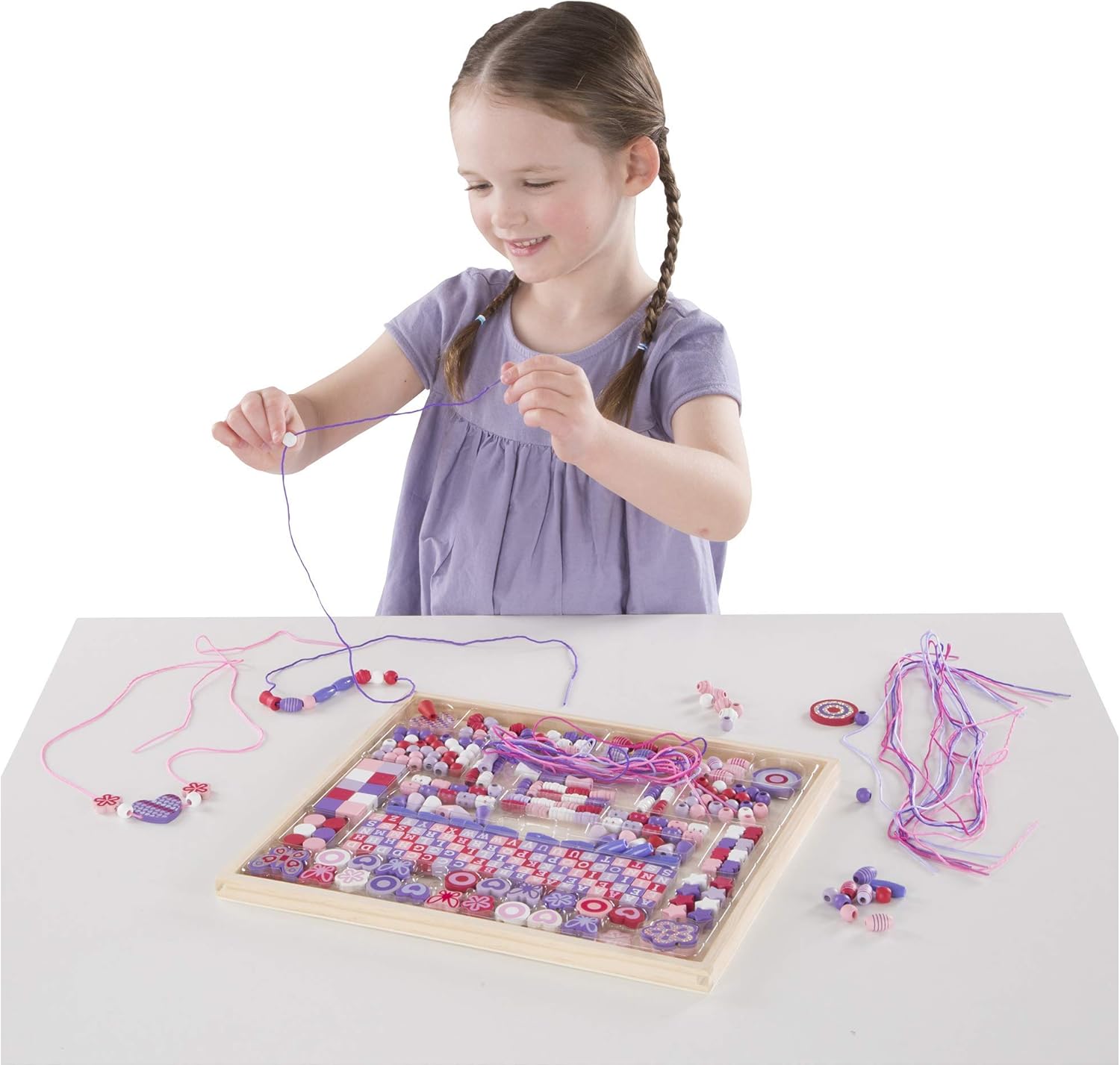 Melissa & Doug Created by Me! Sparkle & Shimmer Beads Wooden Bead Kit, 340+ Beads for Jewelry-Making : Melissa & Doug: Toys & Games