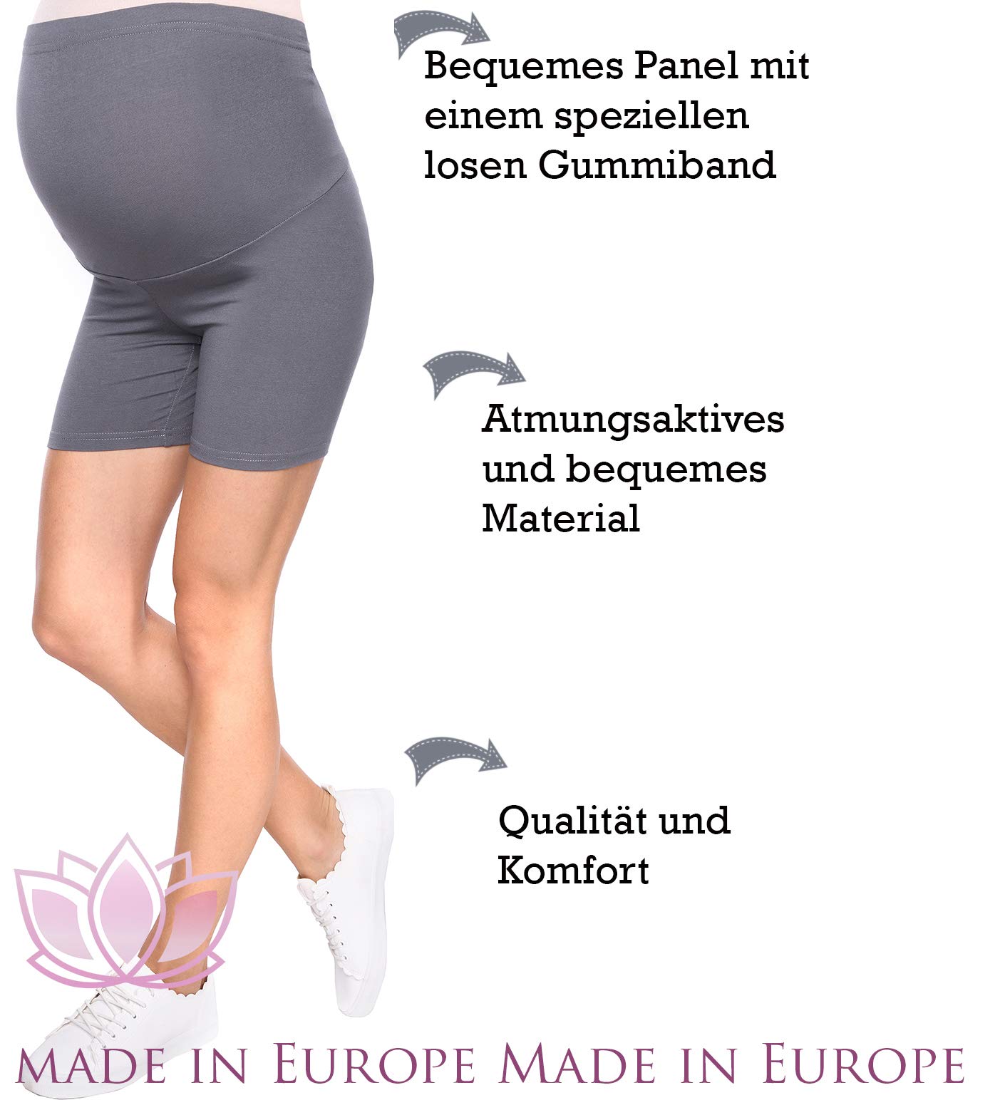 MijaCulture Komfortable Kurze Umstandsleggings für Schwangere Shorts Leggings Mama Mia 1053