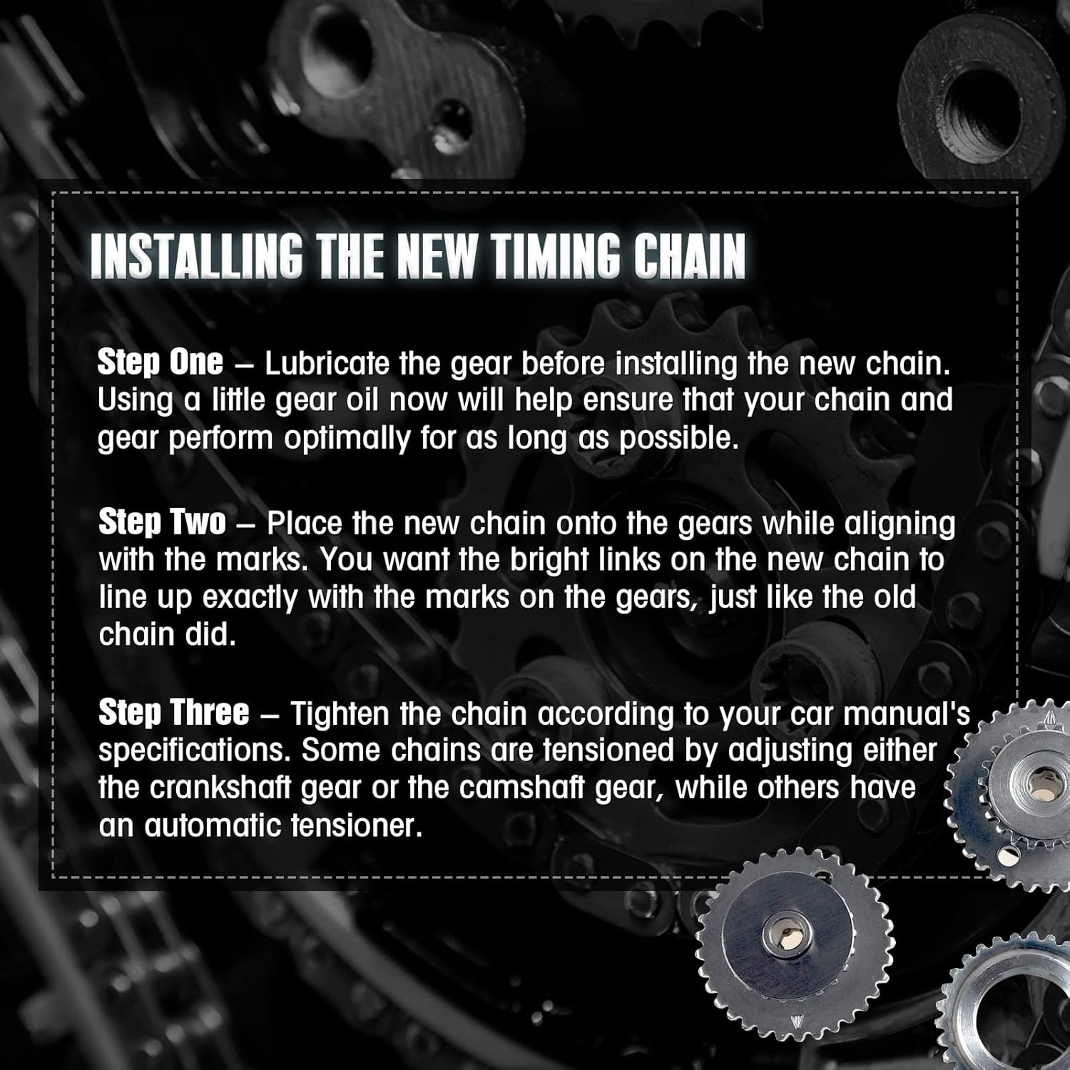 3.6 Timing Chain Kit w/Chain Guide Tensioner Sprocket for 2.8L 3.0L 3.6L Chevy Equinox Malibu Traverse GMC Acadia Cadillac CTS SRX Buick Enclave V6 Engine Engine Timing Set Replace # 9-0753S 9-0753sx - Image 7