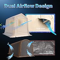 Vista 6 de ADVANCE OUTDOOR Refugio Cobertizo de Almacenamiento Portátil para Exteriores de 6x8 pies con 2 Puertas Enrollables con Cremallera y Ventilaciones