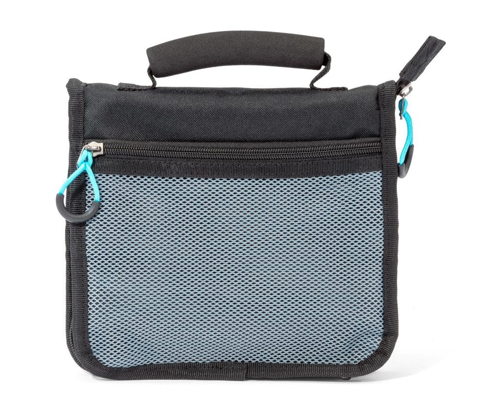 Sea Rig Wallet II – Borsa da pesca con 10 tasche trasparenti, 20 scomparti, 4 tasche in rete, maniglia imbottita, 20 x 22 x 3 cm, tasca precoce, borsa per esche, Blu, 20cm x 22cm x 3cm, Tasca