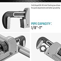 Vista 3 de DURATECH Llave de tubo recto de aluminio de 8 pulgadas de servicio pesado, ajustable, forjada por goteo, supera el estándar GGG