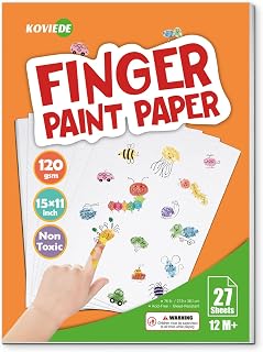Finger Paint Paper Pad, KOVIEDE 27 Sheets 15x11 Inch Large Drawing Pad for Kids Finger Painting & Artists, Thick Art Supplies for Toddlers
