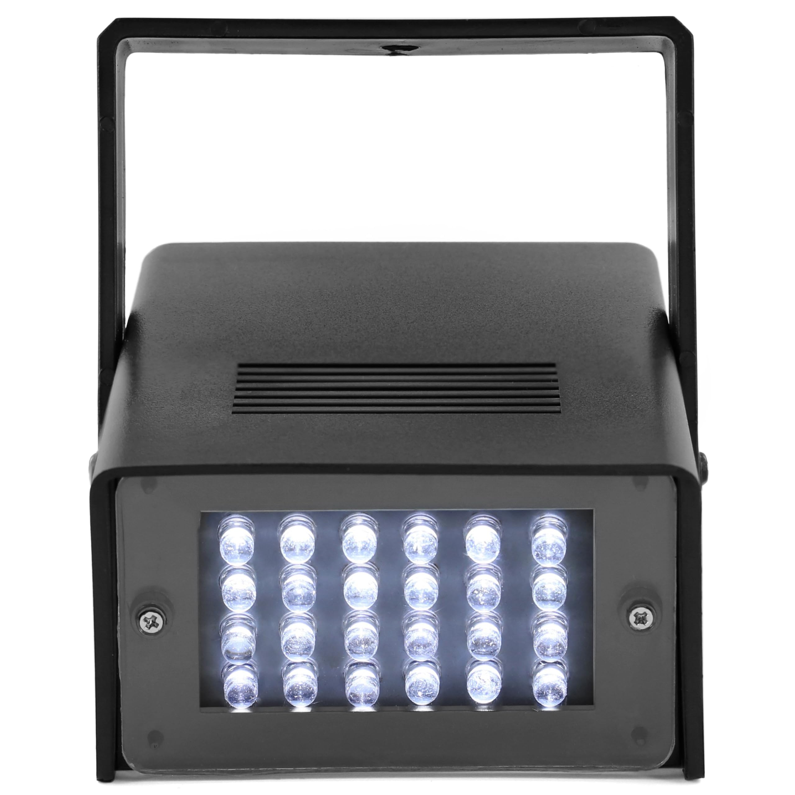Stroboscope à LED Haute Intensité BoomTone DJ FLASHLED MINI avec 24 LED Blanches 5mm, Réglages de Vitesse, Design Compact - Idéal pour anniversaire, chambre, soirée à domicile