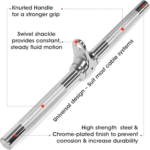Miniatura 3 de Yes4All Accesorio de cable desplegable LAT, barra de prensa de tríceps, barra en forma de V con mango de moleteado de diamante, accesorios de