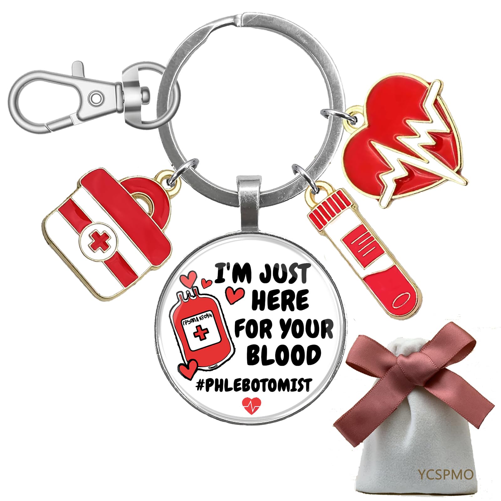 Phlebotomist Gifts Phlebotomy Tech Nurse Keychain Phlebotomist Appreciation Present for Blood Donor Month Medical Lab Tech Christmas Phlebotomy Student Graduation Gift Hematologist RN LPN CNA Keyring