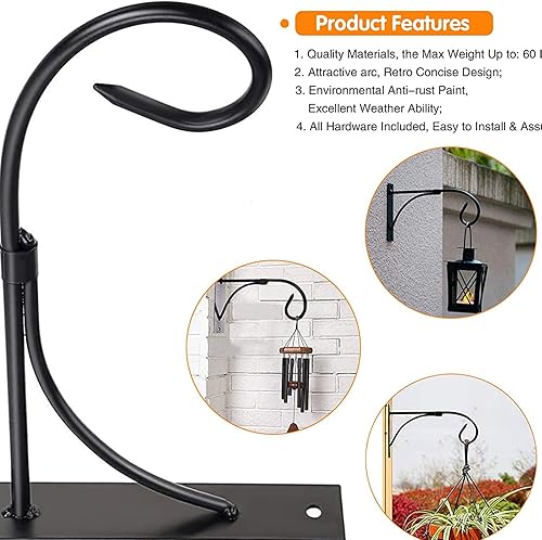 Miniatura 5 de Fashion&cool Paquete de 2 soportes para colgar plantas, 11 pulgadas, para colgar plantas al aire libre e interior, ganchos decorativos para colgar