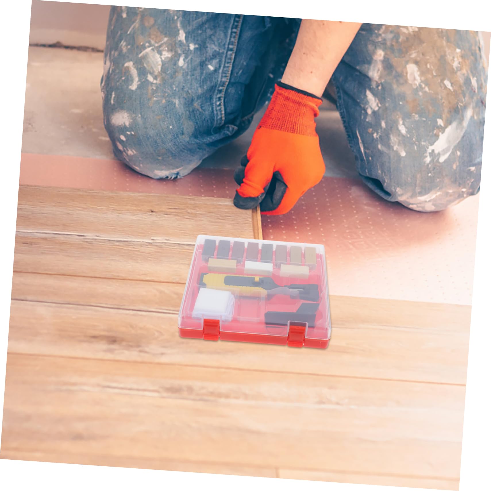 Tofficu Kit Reparación Madera Kit de Reparación de Pisos de Madera y Muebles y Herramientas Abs para Oficina