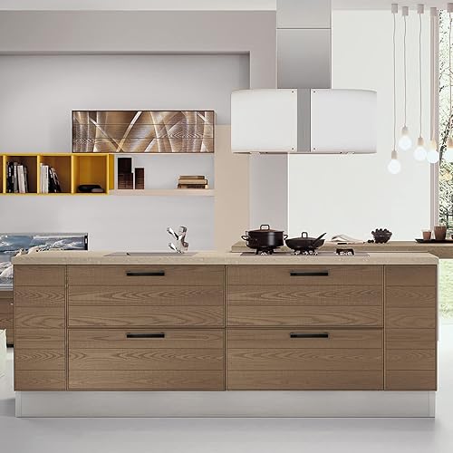 Miniatura 7 de LSJ12BK128 - Tiradores de cocina negros mate para gabinete de baño, cajón, armario, tiradores cuadrados planos, tiradores negros de 5 pulgadas,