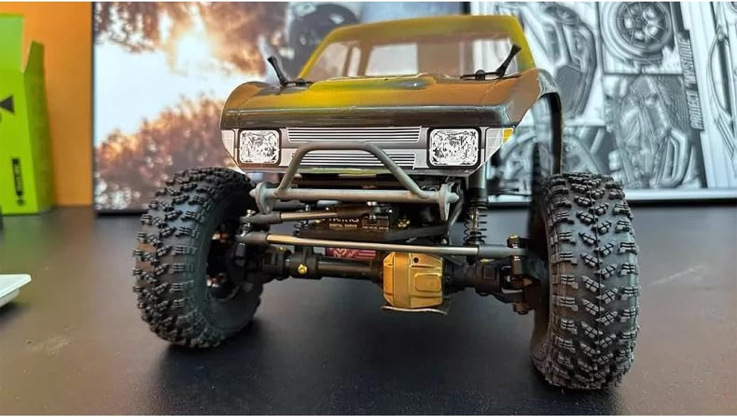 Ultra Hard Titanium Alloy 1/10 RC Crawler Bumper Front Bumper Hand Welding Bull Bar for Vanquish F10 Phoenix (front bumper B)