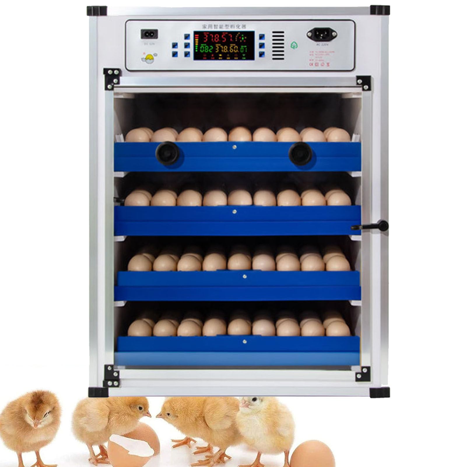 Incubadoras agrícolas para eclosiones de Huevos, incubadora de Huevos 68-340 con tornero automático, Control de Temperatura y Pantalla LED, pequeña incubadora de Aves,272Eggs