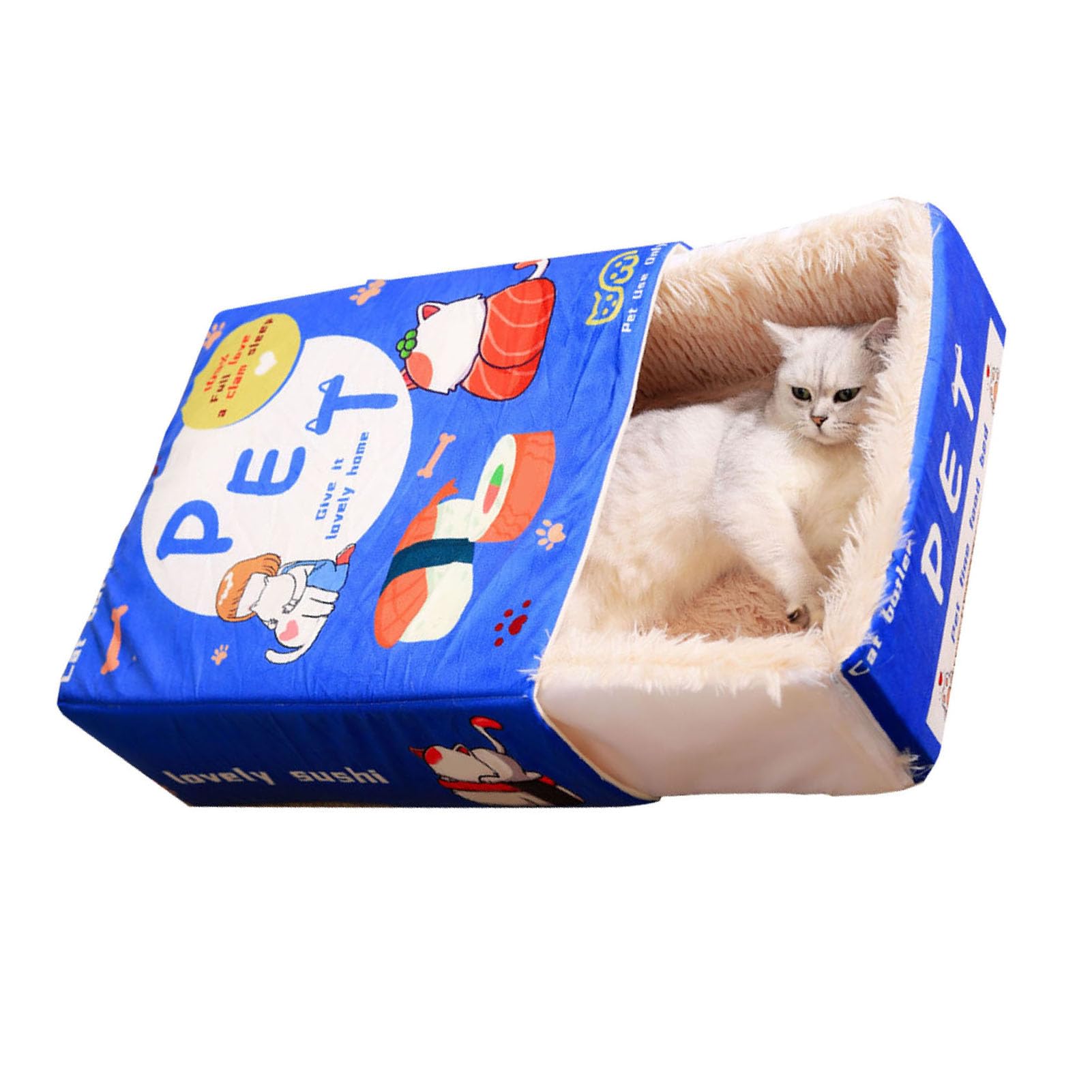 Panier pour chat entièrement fermé et multifonctionnel avec espace snack