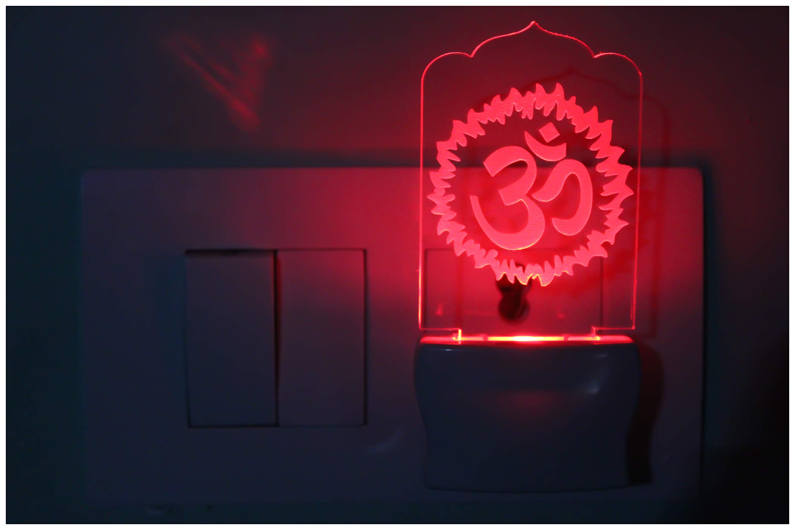 Somil 3D Illusion Effect Symbol of OM LED Night Lamp, Self Color Changing, Dia: 5 X 10 X 5 Cm