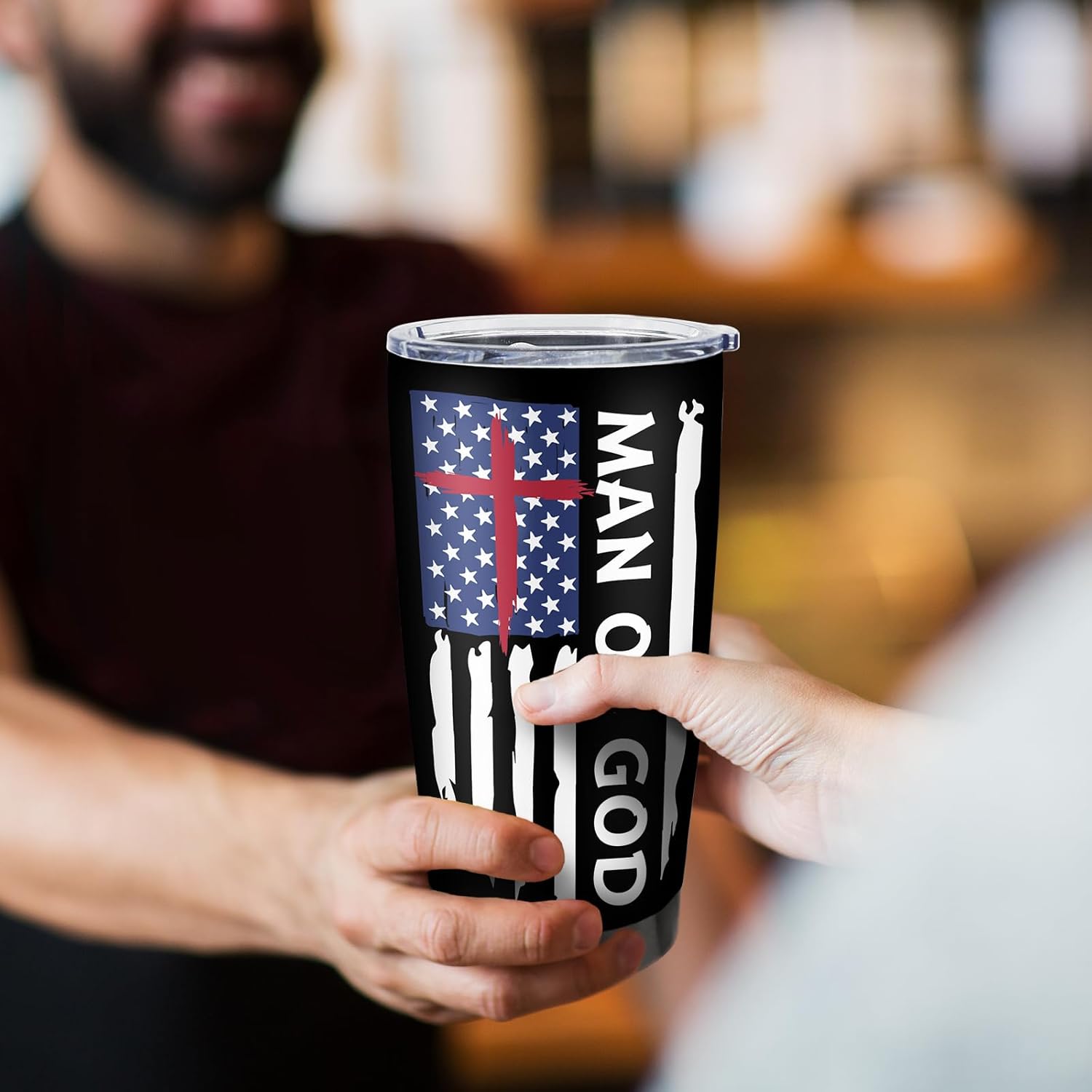 Christian Gifts for Men, Religious Gifts for Men, Catholic Inspirational Spiritual Gift Coffee Tumbler Cup Mug Stainless Steel 20oz 1PC, Man of God Tumbler - Image 5