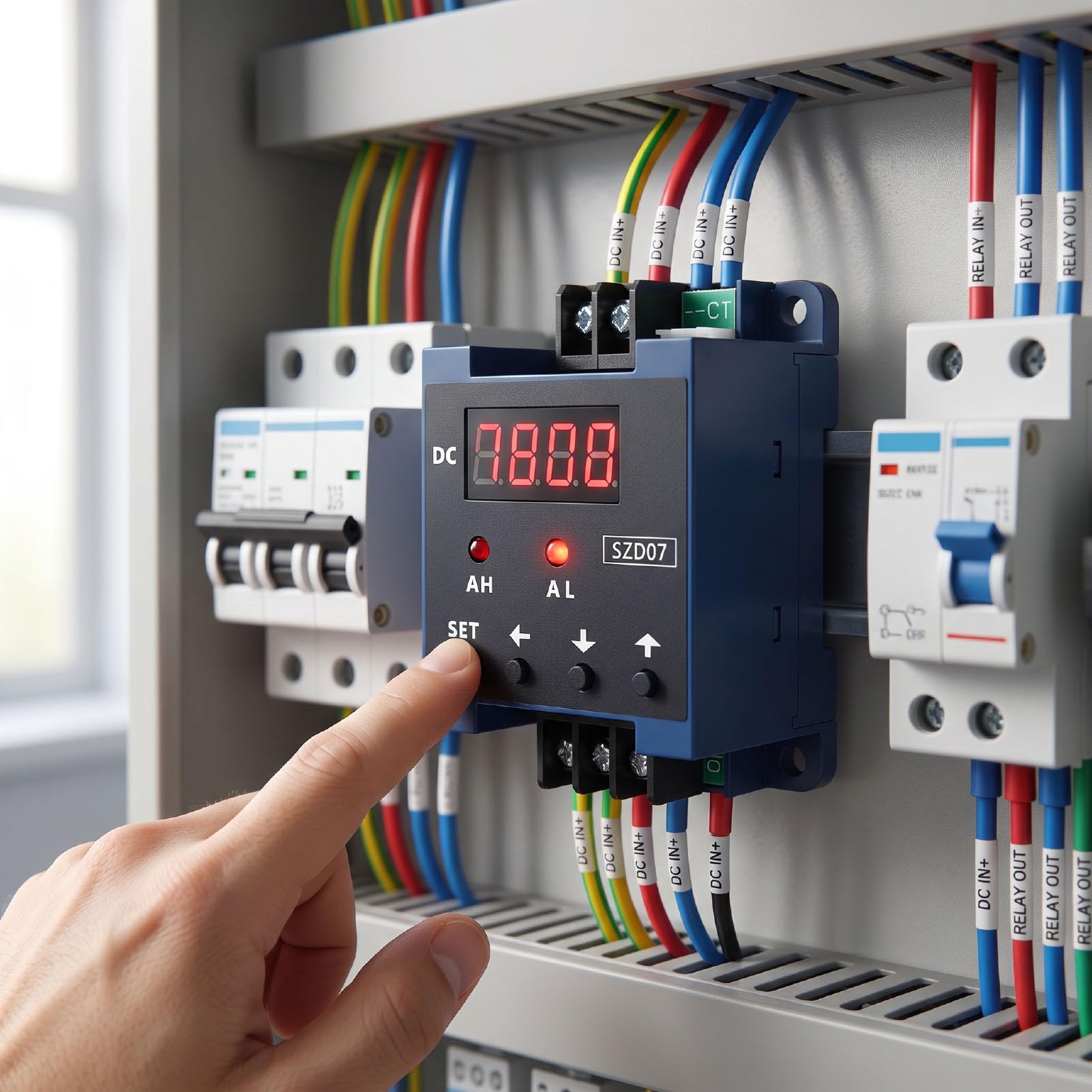 DC Digital Amperemeter 0,3-50A Relaisausgang Überlastschutz