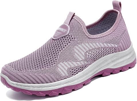 DHAEY Womens Orthopedic Sneakers Ideal for Plantar Fasciitis, Foot and Heel Pain Relief Womens Comfortable Casual Ladies Athletic Shoes Color Purple, Size 8