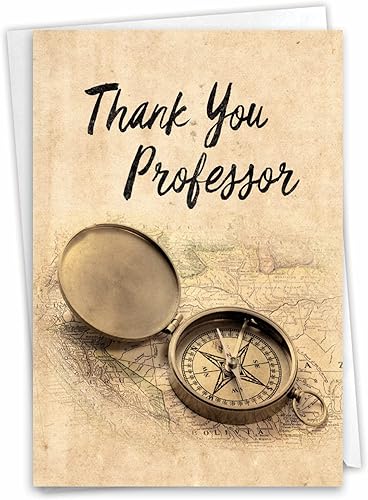 NobleWorks - 1 tarjeta de felicitación de agradecimiento para profesores con sobre de 5 x 7 pulgadas de estudiante, notas para profesor de escuela,