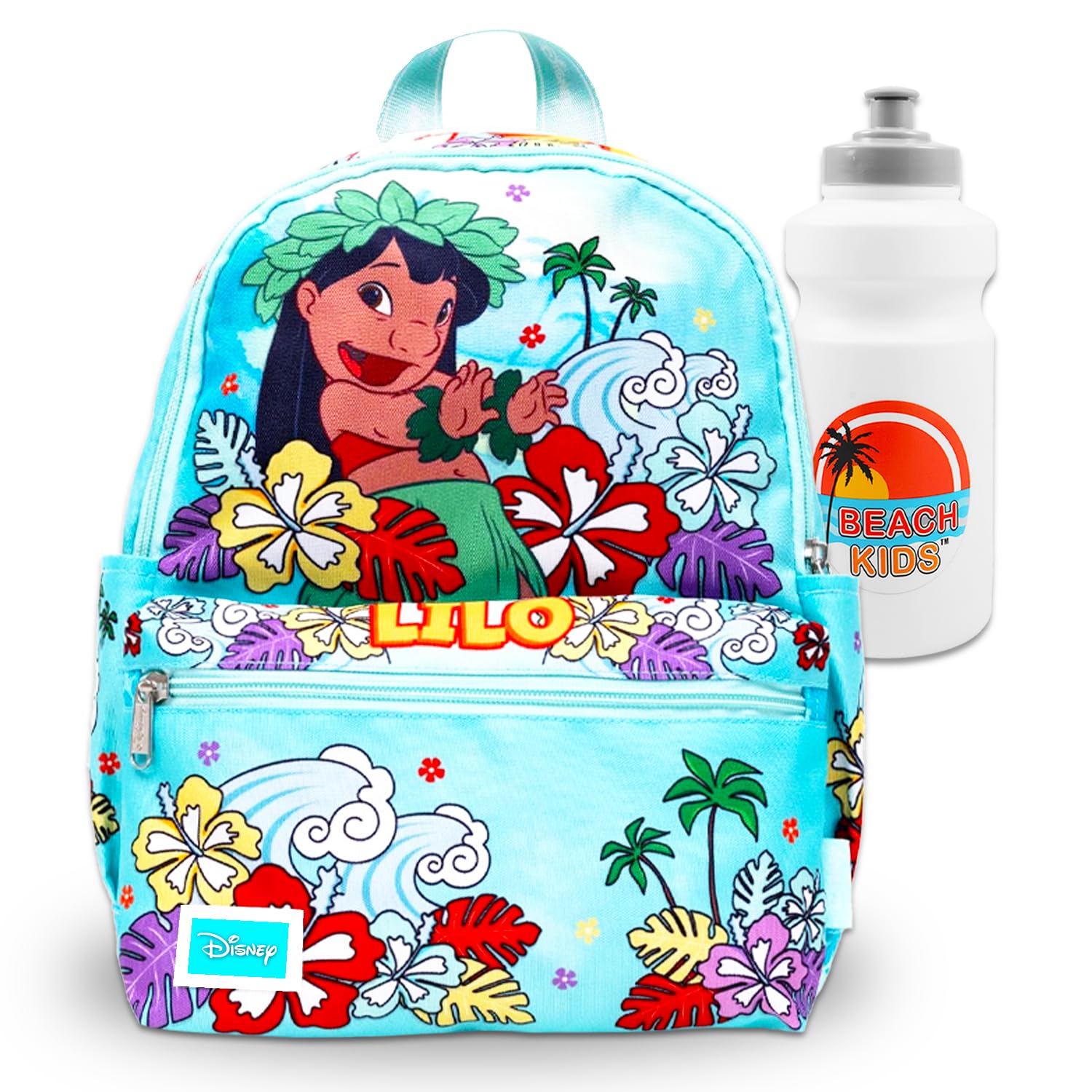 Lilo and Stitch Mini Backpack for Girls - Bundle with 13" Mini Bag for Toddlers Plus Water Bottle | Disney Lilo and Stitch Backpack Purse for Kids