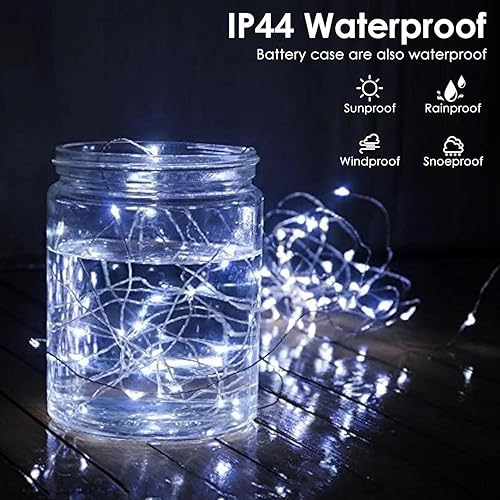 Miniatura 62 de Guirnalda de luces LED en forma de corazones rosas, 3 m, alimentada por pilas, temporizador, luces intermitentes, impermeable, para Navidad