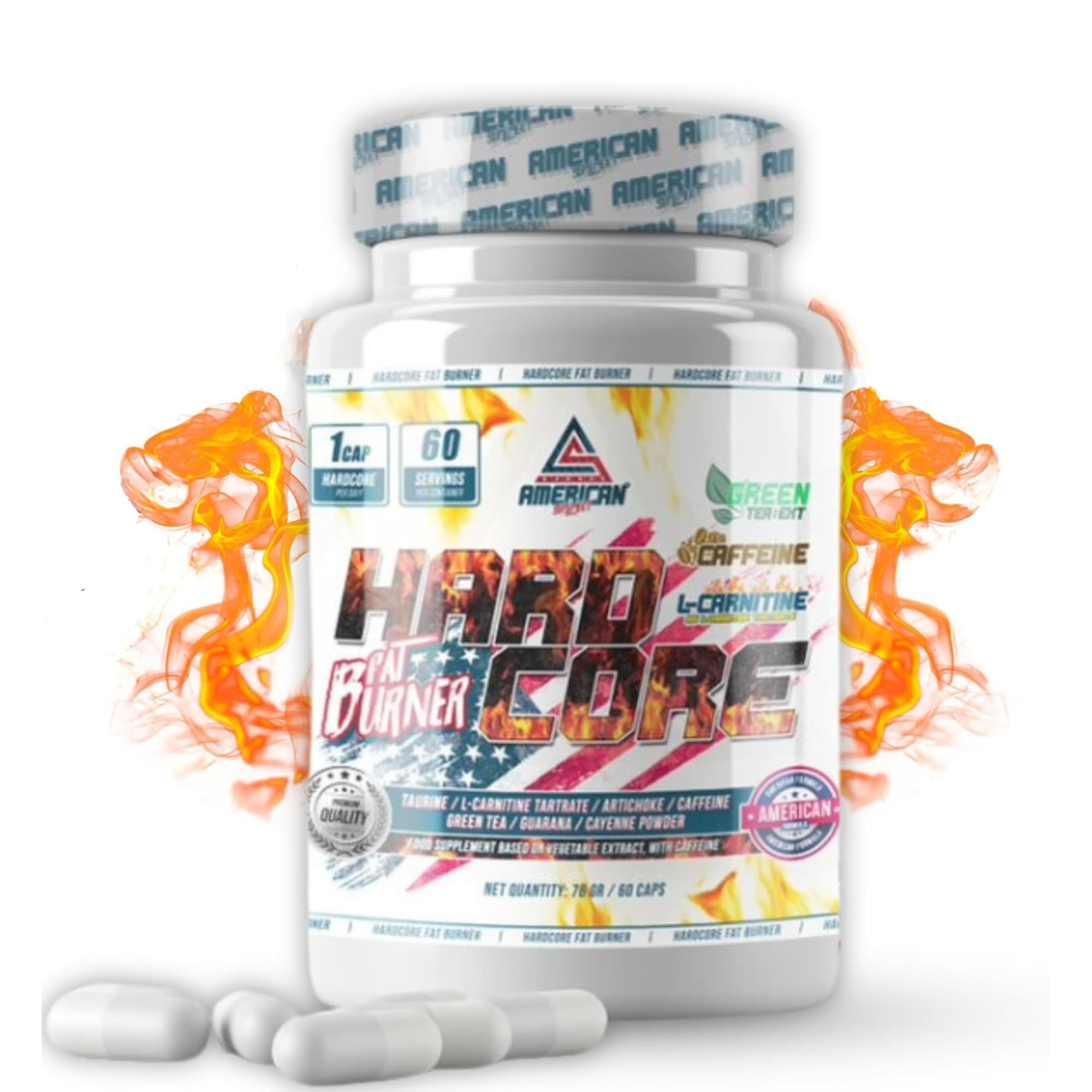 HardCore Supporto alla Definizione | Formula con Taurina e L-Carnitina | Ideale per Sportivi e Attività Fisica | Supporto per Routine Attiva | 60 Capsule