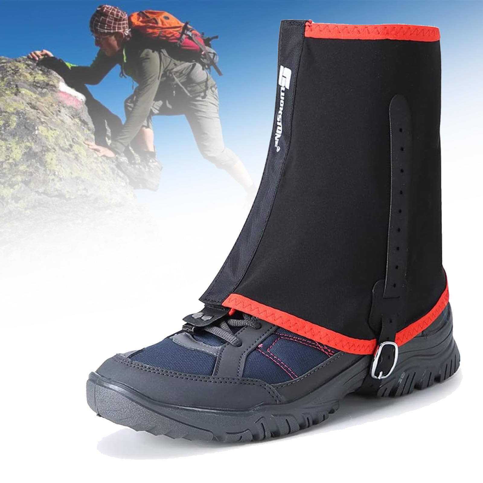 Guêtres de Jambe élastiques, Guêtres de Bottes de Neige Imperméables et Réglables pour La Randonnée, La Marche, La Chasse, l'escalade et La Raquette