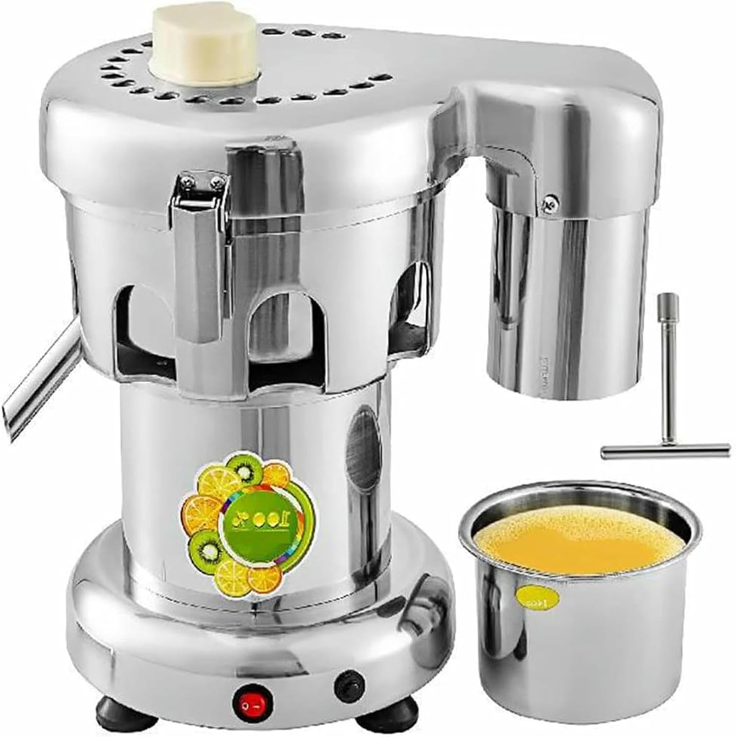 Electric Citrus Juicer,Commercial Juice Extractor with Filter,Stainless Steel Machine for Juice Shops,Hotels, 2L Large Feed Chute-
