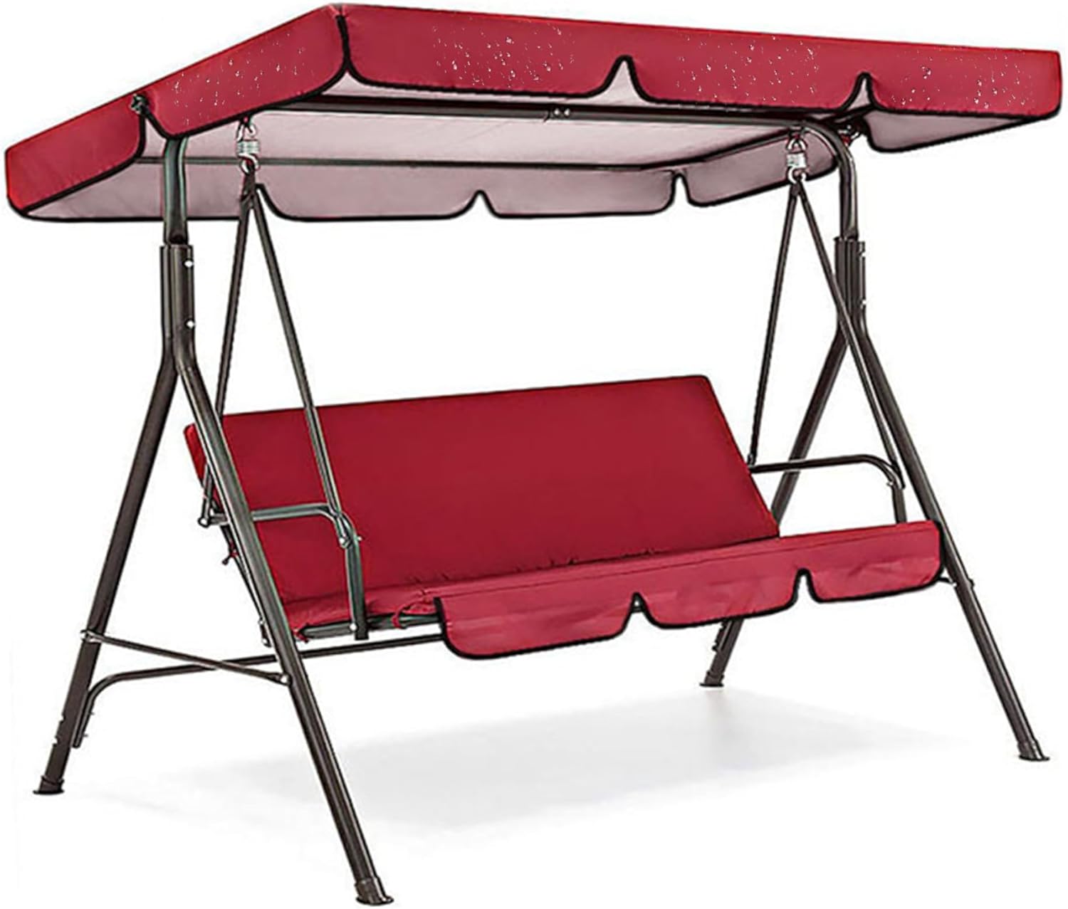 Outdoor Swing Seat Replacement Set Canopy, Hammock Canopy Replacement Waterproof, Suitable for Patio, Garden, Red(Size:200 * 145 * 18cm/78.7 * 57 * 7in,Color:Off-White)