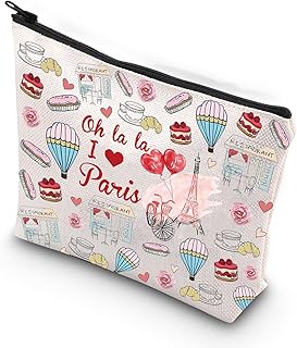 Eiffel Tower Travel Bag Paris Lover Gift Vacation Travel Gift Cute Paris Makeup Bag Paris France Cosmetic Bag Oh La La I Love Paris (Oh la la I Love Paris CA)