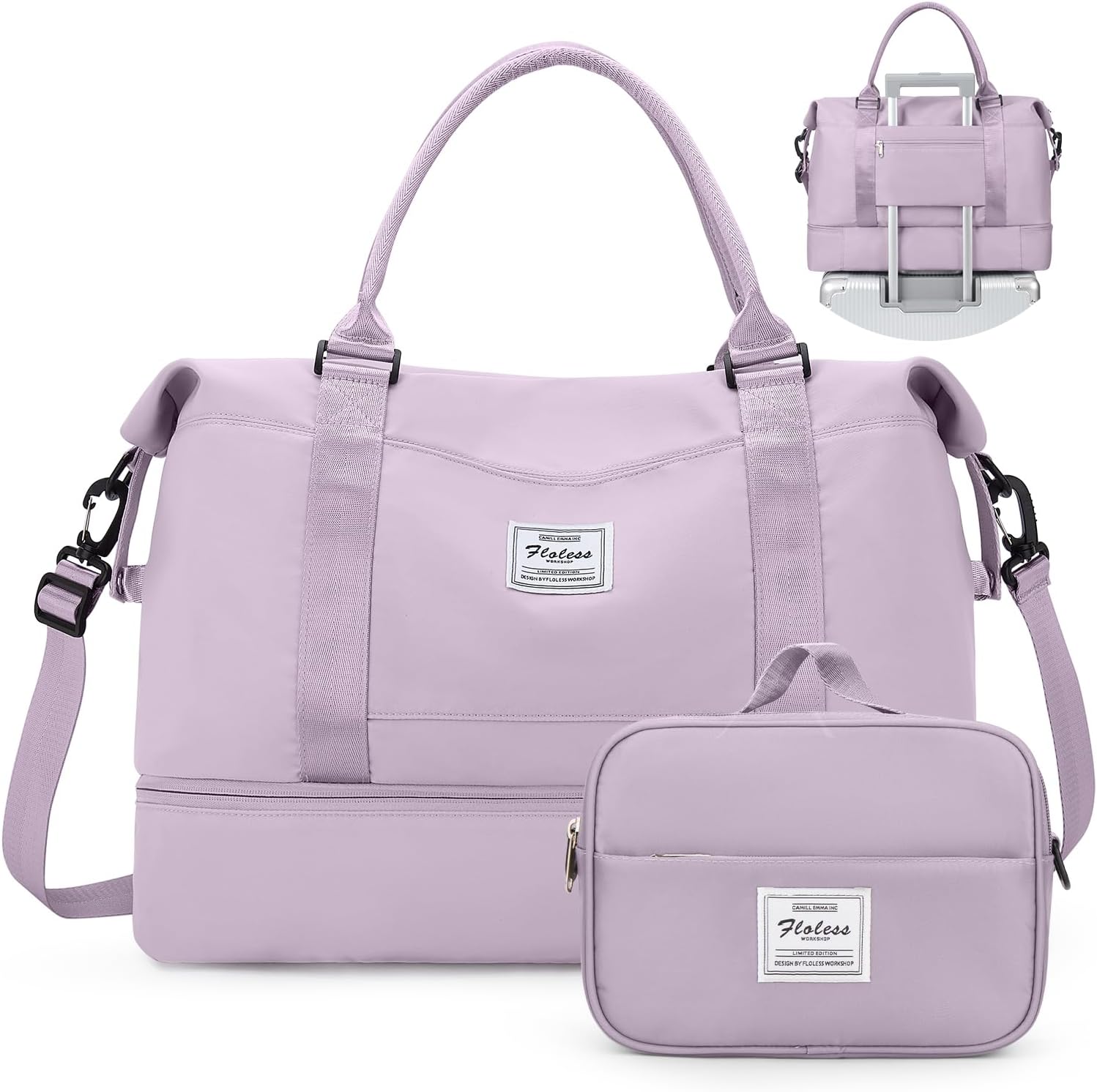 Weekender Bags for Women,Personal Item Travel Bag with Shoes Compartment,Overnight Travel Duffel Bag with Toiletry Bag
