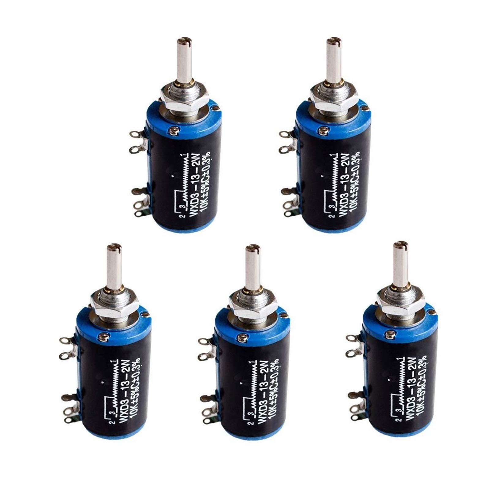 Potentiometer WXD3-13-2W 10K 100/220/470/680 ohm WXD3-13 2W Wirewound Multi-Turn Potentiometer 1K 2.2K 4.7K 5.6K 6.8K 47K 100K rotary switch (Resistance : 1K Ohm)