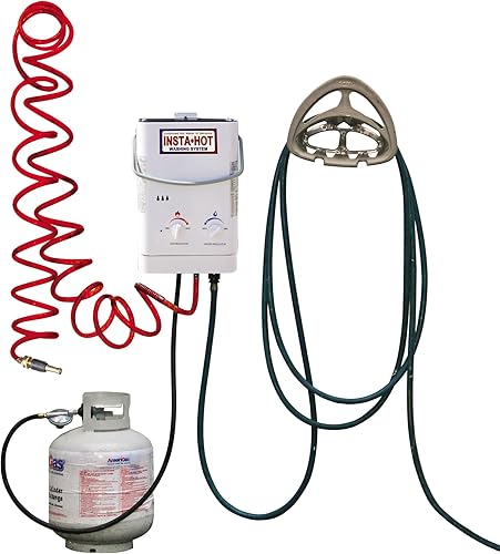 Sistema de lavado equino portátil original | Máxima comodidad con agua caliente instantánea | Caballo cómodo y sin estrés