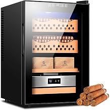 Humidor Box Cigar Case 50L Electronic Cigar Cabinet, Cedar Wood Shelves + Intelligent Constant Temperature,for 200-300 Cigars,2 Large Capacity Drawers & 2 HumidifiersConstantTemperature