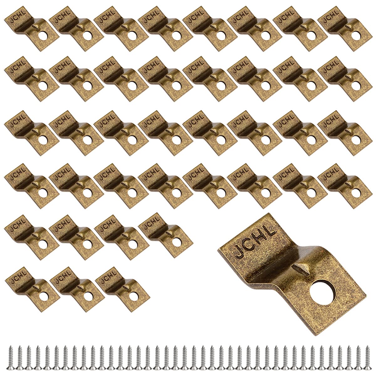 JCHLTable Desk Top Fasteners with Screws Black Heavy Duty Z Table Top Connectors Table Clips/Table Top Brackets, 40 Packs Set (Include 40 Clips and 40 Screws) Bronze-40