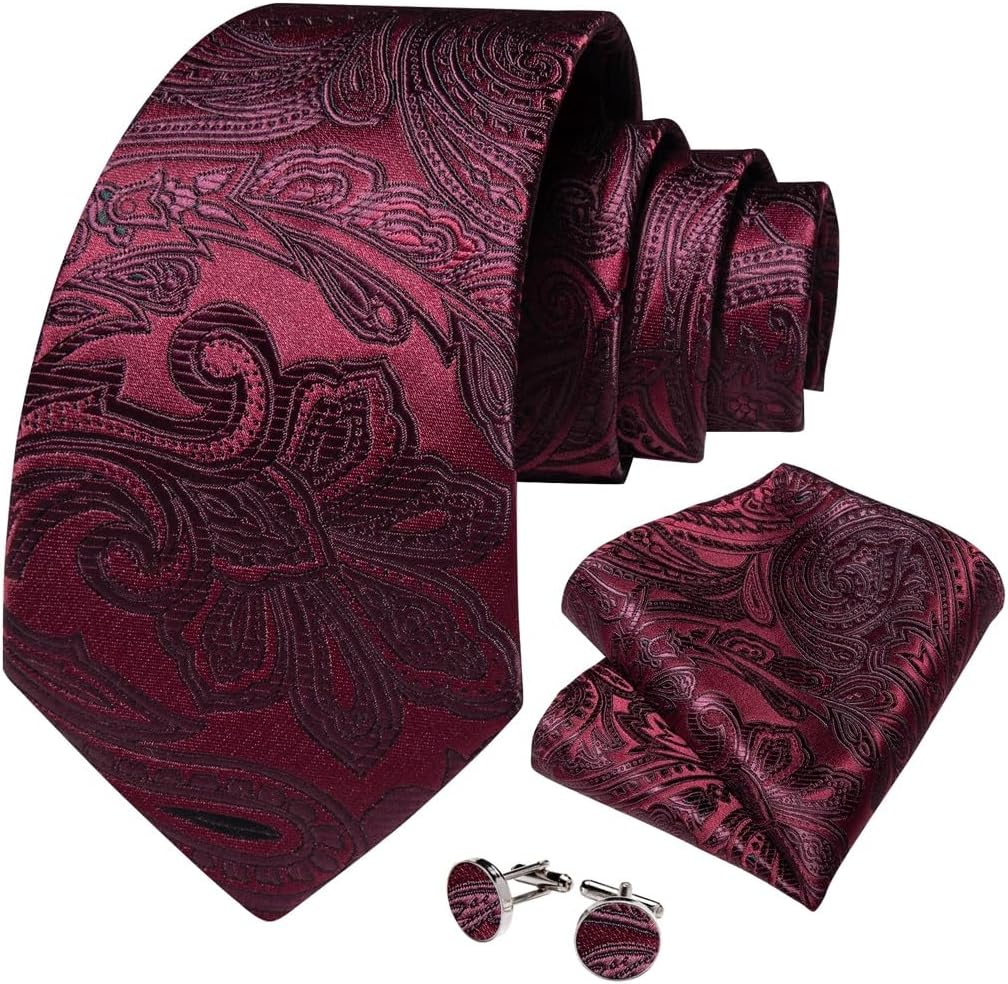 Men's Tie Sets Silk Ties Men Necktie Pocket Square Cufflinks Groom Accessories Neckties Gift Squares