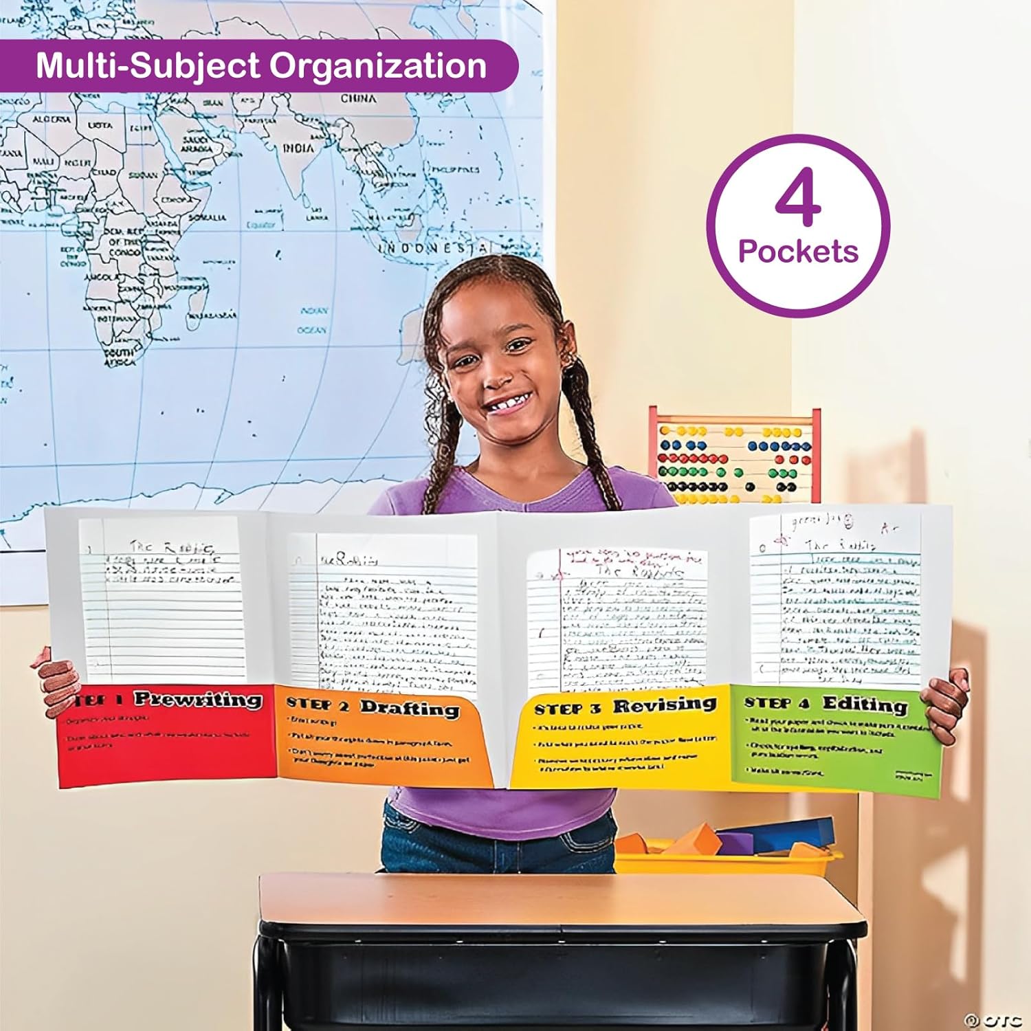 Fun Express Writing Process Folders with 4 Pockets - Bulk Student for Classroom 72 Pack | Take Home for Elementary Students | Kids Homework, Communication Folder for Language Arts ELA