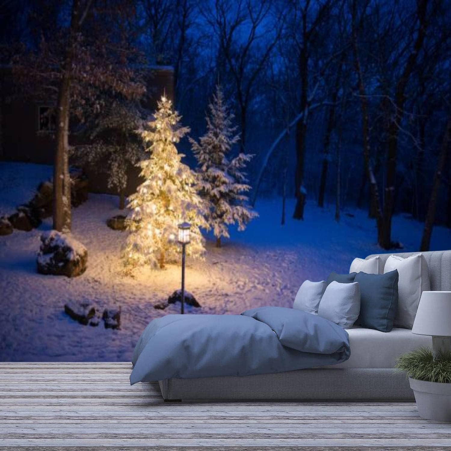 Papier peint photo mural 3D paysage arbres pour mur décoratif
