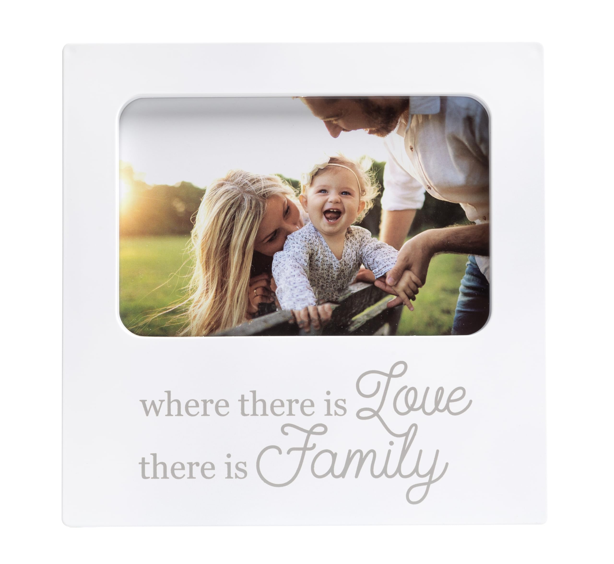 Kate & MiloWhere There is Love THere Is Family Photo Keepsake Frame - New Baby & Mom Gift, Expecting Parents Keepsake- White