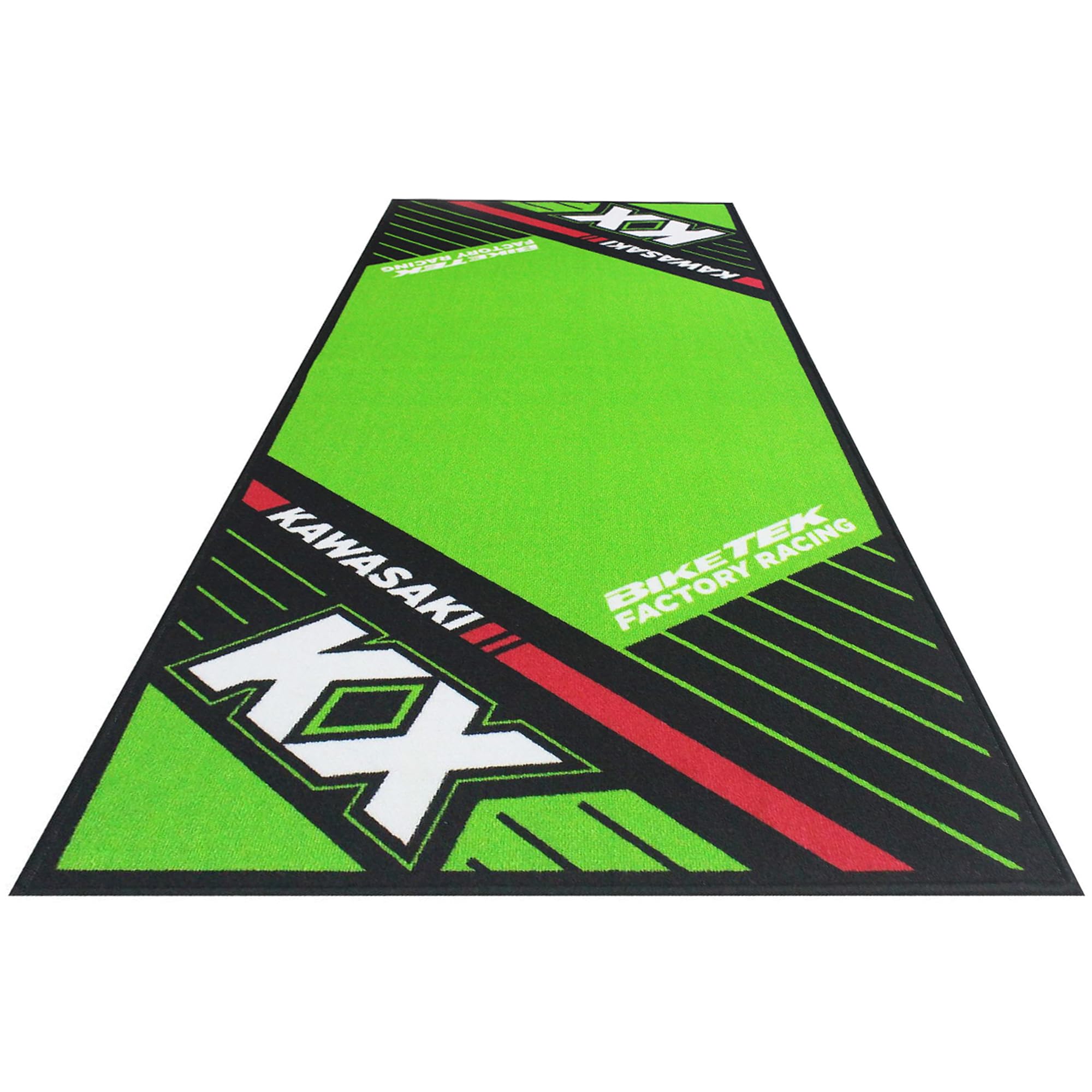 BIKETEK Tapis environnemental Garage Mat Noir Vert pour Moto Kawasaki KX Neuf