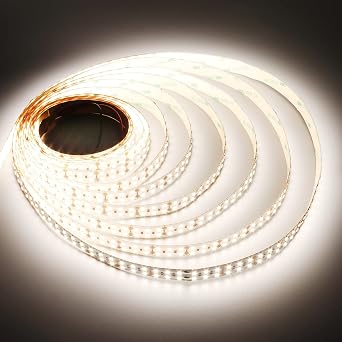 JOYLIT 24V LED Strip 3000K Warm White Dual Row 16.4FT 792LM/FT UL Listed