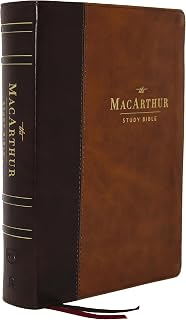 NKJV MacArthur Study Bible 2nd Edition Brown Leathersoft Comfort Print - 25K Verse Notes by John MacArthur