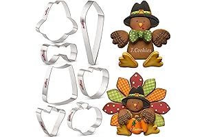 LILIAO 3D Turkey Cookie Cutter Set