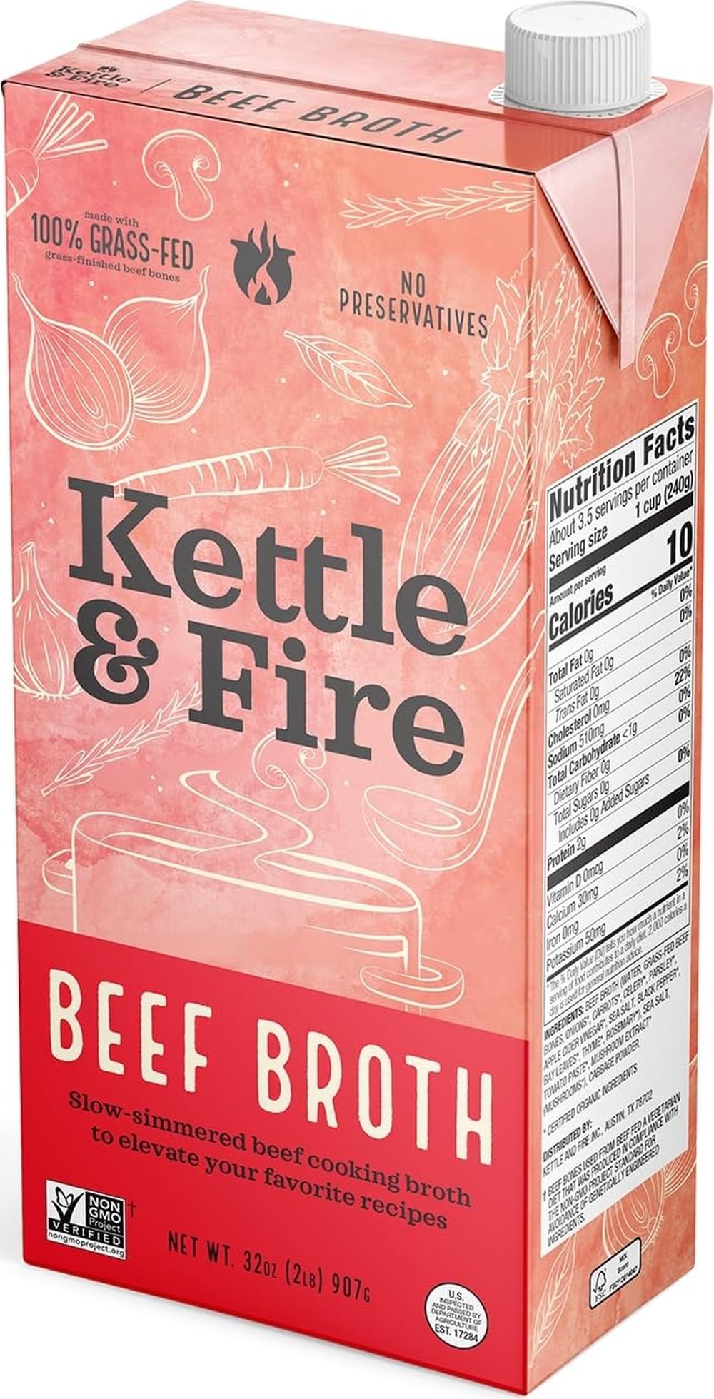 Kettle And Fire Broth Beef Cooking 32 OZ