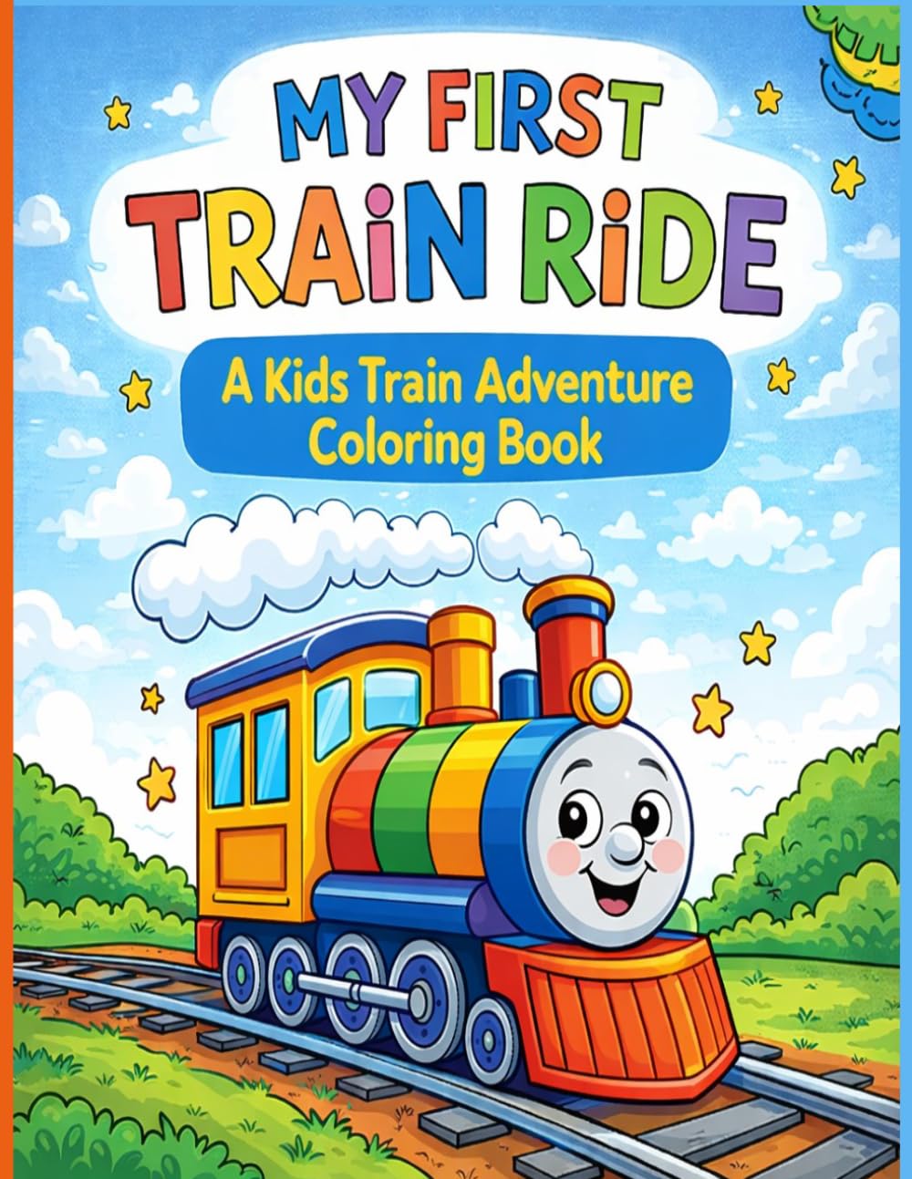 My First Train Ride: A Kids Train Adventure Coloring Book: Fun Train, Railway, and Travel Coloring Pages with Bold Lines for Kids Ages 3–8