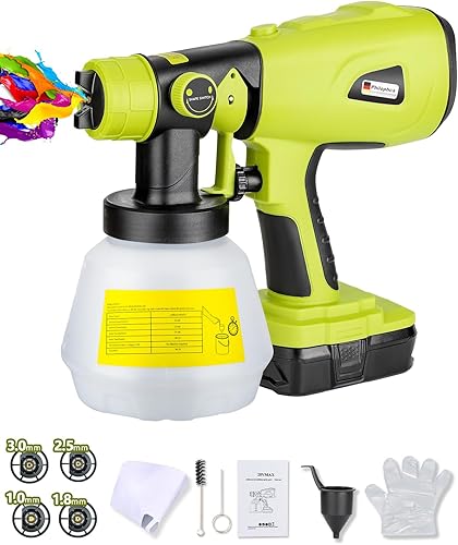 Miniatura 1 de Pulverizador de pintura para Ryobi compatible con batería de litio Ryobi 18V ONE+, pistola de pintura en aerosol HVLP de alta potencia de 200 W, 4